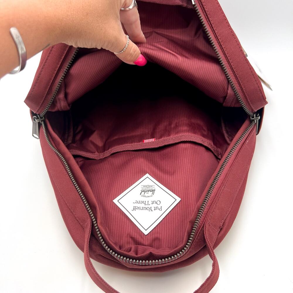 HERSCHEL SUPPLY CO. Nova Quilted Backpack Oxblood Red NWT - Picture 8 of 12